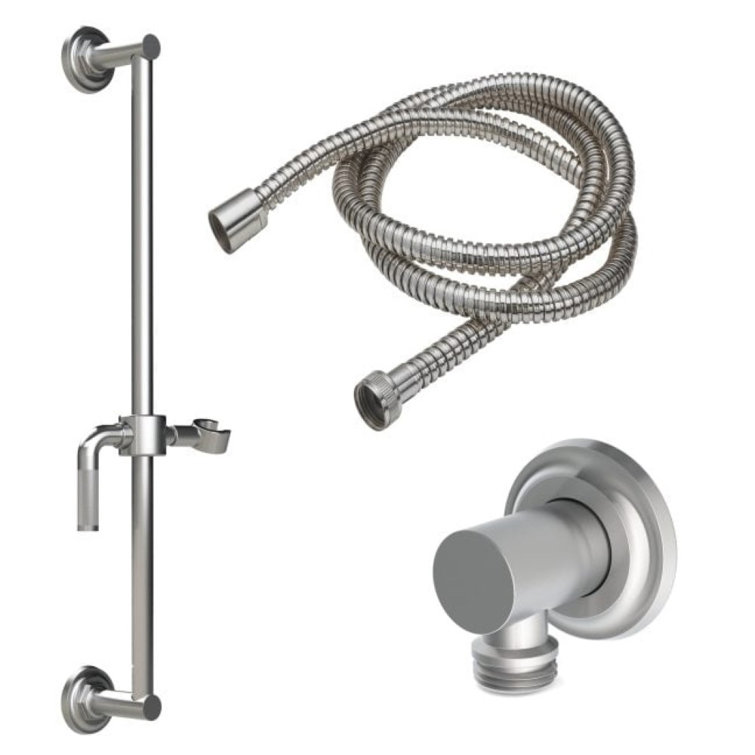 California Faucets Slide Bar Handshower Kit Knurled Lever Handle With